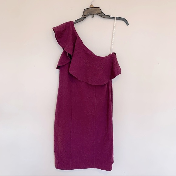 NWT Lilly Pulitzer Bordeaux One Shoulder Ruffle Sleeve Mini Dress Size 4 - Picture 1 of 10